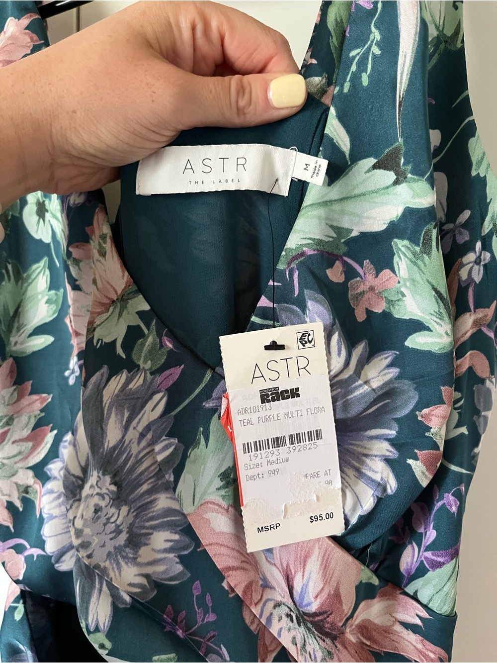 NWT ASTR the Label Dark Floral Teal Cutout Maxi Dress 🩵🖤💜 - Picture 4 of 7